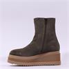Marco Moreo Stockholm SideZip Wedge Boot - Olive Suede